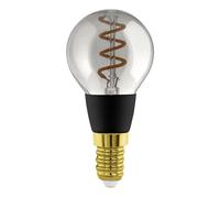 Eglo connect.z Bombilla decorativa led E14 para hogar inteligente, P45, ZigBee, control por voz mediante aplicación y Alexa, regulable, blanco cálido, 4 vatios, vintage de cristal ahumado, negro