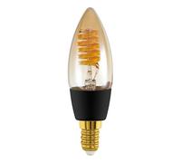Eglo connect.z Bombilla LED E14, C35, ZigBee, domótica, control por voz y aplicación Alexa, atenuable, color de luz ajustable (blanco cálido y frío), 320 lúmenes, 4,9 W, vintage, ámbar