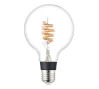 Eglo connect.z Bombilla led E27 para hogar inteligente, G95 Globe, ZigBee, control por voz mediante aplicación y Alexa, regulable, blanco cálido, 4,9 vatios, vintage transparente en forma de espiral