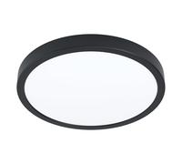 Eglo connect.z Fueva 6-Z Lámpara de techo LED para baño, domótica, ZigBee | aplicación y control por voz Alexa, blanco cálido y frío, RGB, atenuable, IP44, diámetro de 28 cm, negra