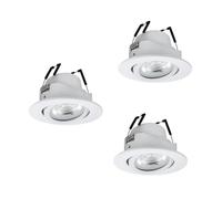 Eglo connect.z Smart-Home 3x LED empotrables Saliceto-Z, Ø 8,8 cm, ZigBee planos, mate, app y Alexa, blanco cálido-frío, RGB, regulables, blanco