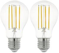 Eglo connect.z Smart Home bombilla LED E27, A60, ZigBee, control de voz y de la aplicación, regulable, blanco neutro, 806 lúmenes, 6 vatios, vintage transparente (Paquete de 2)