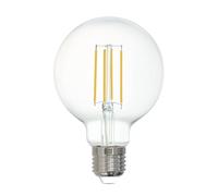 Eglo connect.z Smart Home bombilla LED E27, G80, ZigBee, control de voz y de la aplicación, regulable, blanco cálido, 806 lúmenes, 6 vatios, vintage transparente