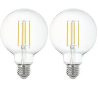 Eglo connect.z Smart Home bombilla LED E27, G95, ZigBee, control de voz y de la aplicación, regulable, blanco cálido, 806 lúmenes, 6 vatios, vintage transparente (Paquete de 2)