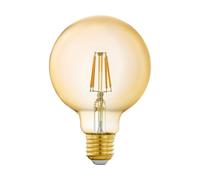EGLO connect.z Smart Home bombilla LED E27, G95, ZigBee, control de voz y de la aplicación, regulable, blanco cálido, 500 lúmenes, 5,5 vatios, vintage ámbar