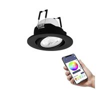 Eglo connect.z Smart Home foco LED empotrable Saliceto-Z, diámetro 88 mm, ZigBee, control de voz y de la aplicación, color de la luz, aluminio negro
