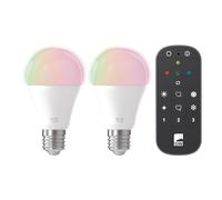 Eglo connect.z Smart Home Juego de 2 bombillas LED E27, A60, Matter, ZigBee, aplicación y control por voz Alexa, mando a distancia, regulable, blanco cálido y frío, RGB, 11 W, opalino