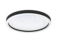 Eglo connect.z Smart Home lámpara de techo con LED regulable Padrogiano-Z, control con voz y Alexa sobre la ZigBee app, blanco-calido, luz metálica en negro RGB, Ø 57 cm