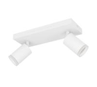 Eglo connect.z Smart-Home LED techo Melitello-Z, foco con 2 spots, ZigBee | Matter, app y voz Alexa, luz cálida-fría, RGB, regulable, blanco