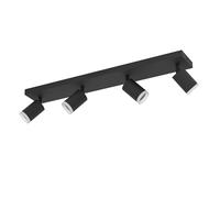 Eglo connect.z Smart-Home LED techo Melitello-Z, foco con 4 spots, ZigBee, Matter, app y control por voz Alexa, blanco cálido-frío, RGB, regulable, negro