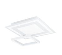 Eglo connect.z Smart Home panel LED Savatarila-Z, ZigBee, control de voz y de la aplicación, colores ajustables, lámpara de techo metálica blanca