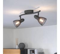 EGLO Corvigno downlight de techo, longitud 36,5 cm, negro, 2 luces.