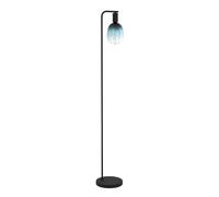 Eglo Cranley 1 Lámpara de pie minimalista de metal negro, lámpara de salón con interruptor y casquillo E27 para bombillas visibles