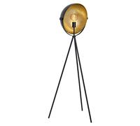 Eglo Darnius, Lámpara de pie con 1 lámpara de pie industrial, vintage, moderna, de acero, lámpara de salón en negro y dorado, lámpara con interruptor de pedal, casquillo E27