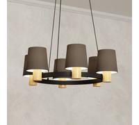 EGLO De araña Edale 6 pantallas tela cappuccino redondo