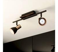 EGLO Downlight LED Barnham, longitud 39,5 cm, negro/cobre