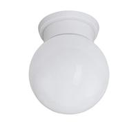 Eglo Durelo Lámpara de techo de 1 foco, lámpara de techo moderna para salón, cocina o pasillo, de plástico y cristal, color blanco, con casquillo E27