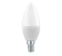 Eglo E14 Bombilla LED regulable, foco en forma de vela, 7,5 vatios (equivalente a 60 vatios), 806 lúmenes, luminaria blanco cálido, 3000k, reflector blanco ópalo, C37, Ø 3,7 cm