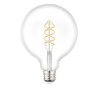 Eglo E27 Globe Lámpara led, bombilla incandescente espiral, bombilla decorativa vintage de diseño retro, 7,3 vatios, blanco cálido, 806 lúmenes, 2700 Kelvin, bombilla Edison G125, diámetro de 12,5 cm