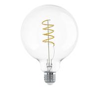 Eglo E27 Globe Lámpara led, bombilla incandescente espiral, bombilla decorativa vintage de diseño retro, 7,3 vatios, blanco cálido, 806 lúmenes, 2700 Kelvin, bombilla Edison G80, diámetro de 8 cm