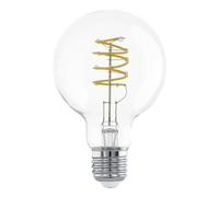 Eglo E27 Globe Lámpara led, bombilla incandescente espiral, bombilla decorativa vintage de diseño retro, 7,3 vatios, blanco cálido, 806 lúmenes, 2700 Kelvin, bombilla Edison G125, diámetro de 12,5 cm