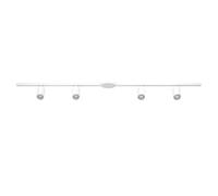 Eglo Easy Track Sistema de rieles de alto voltaje, juego ampliable con 4 focos para techo, riel de techo de aluminio y plástico en color blanco, bombillas con casquillo GU10, 192,5 cm