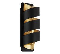 Eglo Elizondo Lámpara de pared vintage, aplique de pared estilo industrial para interior, de metal en negro y dorado, lámpara de salón, lámpara de pasillo con casquillo E14