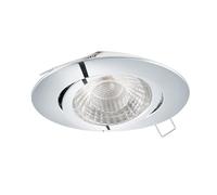 EGLO Empotrable Tedo 1, foco de fundición de aluminio en cromo | luminaria empotrable con casquillo GU10, bombilla LED incluida, empotrable plano y orientable, Ø 8 cm
