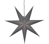 Eglo Estrella de Navidad Frozen, decoración decorativa interior de papel para colgar, adorno de ventana gris, adorno de Adviento 3D, adorno de pared para salón, casquillo E14, 70 cm