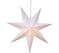 EGLO Estrella de Navidad para Interior, Estrella Decorativa iluminada | de papel para colgar, estrella luminosa blanca para ventana, estrella de adviento 3D con cable, E14