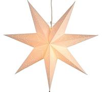 EGLO Estrella de Navidad para Interiores, Estrella Decorativa iluminada | de papel para colgar, estrella de Adviento 3D para ventanas en color blanco y con cable, E14