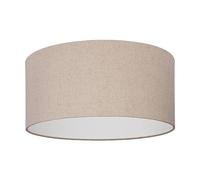 EGLO Feniglia Lámpara de techo redonda, adecuada para colocar en el salón y el dormitorio, fabricada en lino de color natural y metal en color negro, con portalámparas E27 y un diámetro de Ø 47,5 cm