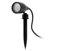 Eglo Foco de pica de suelo Nema 1, luz exterior de 1 llama, lámpara de pica de suelo de plástico, color: negro, casquillo: GU10, IP44