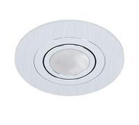 EGLO Foco empotrable Areitio, spot de aluminio cepillado | lámpara empotrable con casquillo GU10, bombilla LED incluida, foco empotrable plano, orientable, Ø 11 cm