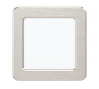 EGLO Foco empotrable LED Fueva 5, 11,7 cm, acero y superficie de luz | de plástico, empotrable en níquel mate, blanco, diseño plano, poca profundidad 26 mm, luz neutra