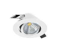 Eglo Foco empotrable LED Saliceto, spot de techo regulable, redondo y plano, aluminio blanco, luz cálida, Ø 8,8 cm