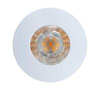 Eglo Foco empotrable Margo, spot de techo exterior, foco de techo, fundición de aluminio en blanco, cristal satinado blanco, luz cálida, Ø 8,4 cm