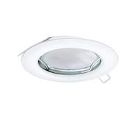 EGLO Foco empotrable Peneto, spot de acero blanco, lámpara empotrable | con casquillo GU10, incluye bombilla LED, foco empotrable plano, Ø 7,8 cm