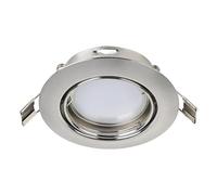 Eglo Foco empotrable Peneto, spot de acero en níquel mate | luminaria empotrable con casquillo GU10, incluye bombilla LED, foco empotrable plano, orientable, Ø 8,7 cm