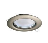 EGLO Foco empotrable Peneto, spot de acero en níquel mate | luminaria empotrable con casquillo GU10, incluye bombilla LED, foco empotrable plano, Ø 7,8 cm