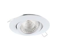 Eglo Foco empotrable Tedo 1, spot de fundición de aluminio en blanco | lámpara empotrable con casquillo GU10, incluye bombilla LED, foco empotrable plano y orientable, Ø 8 cm
