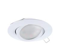 Eglo Foco empotrable Tedo, spot de fundición de aluminio en blanco, luminaria empotrable con casquillo GU10, bombilla LED incluida, foco empotrable plano, orientable, Ø 8 cm