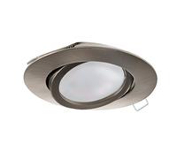 Eglo Foco empotrable Tedo, spot de fundición de aluminio en níquel mate, luminaria empotrable con casquillo GU10, incluye bombilla LED, foco empotrable plano, orientable, Ø 8 cm