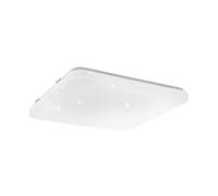 Eglo Frania-IP Lámpara de techo LED, para baño, con efecto de vidrio, fabricada en metal y plástico de color blanco, con luz blanca cálida, neutra y fría, protección IP44 y unas medidas de 33 × cm