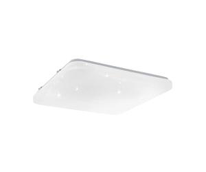 Eglo Frania-IP Lámpara de techo LED, para baño, con efecto de vidrio, fabricada en metal y plástico de color blanco, con luz blanca cálida, neutra y fría, protección IP44 y unas medidas de 33 × cm