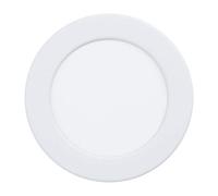 Eglo Fueva 5 Foco empotrable led, diámetro de 11,7 cm, foco blanco regulable de acero con superficie luminosa de plástico, foco plano con profundidad de montaje reducida de 26 mm, blanco cálido
