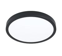 Eglo Fueva 5 Lámpara de techo led con diámetro de 28,5 cm, luminaria de montaje en superficie de 1 foco, de acero con superficie luminosa de plástico, lámpara en negro y blanco, led blanco cálido