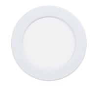 Eglo Fueva 6 Foco LED empotrable redondo para baño, lámpara de baño de plástico en blanco, foco empotrable plano, color de luz blanco cálido y frío, IP44, diámetro de 11,7 cm