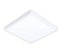 Eglo Fueva 6 Lámpara de techo LED cuadrada, de superficie, de plástico, en blanco, color luz blanco cálido o blanco frío, 29 x 29 cm