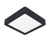 Eglo Fueva 6 Lámpara de techo LED cuadrada, de superficie, de plástico, en blanco y negro, color luz blanco cálido o blanco frío, 15 x 15 cm